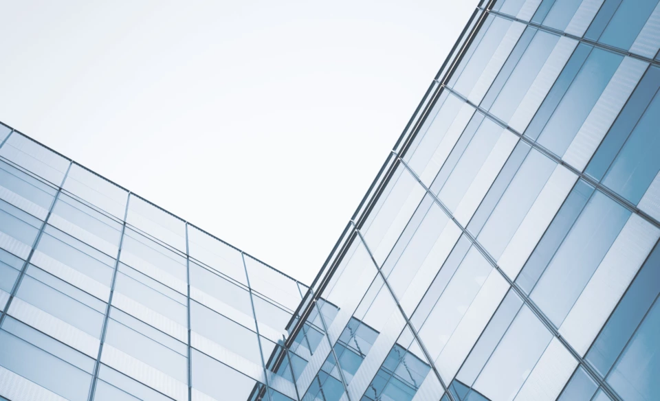 This is an image of a mirrored exterior of a modern building.
